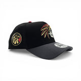 Black Mexico Aztec Skull Warriors Dark Gray Curved Brim Gray Bottom Aguila Side Patch New Era 9Forty Snapback
