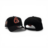 Black Baltimore Orioles Curved Brim Orange Bottom 50th Anniversary Side Patch New Era 9Forty Snapback