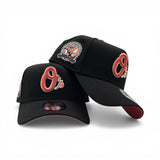 Black Baltimore Orioles Curved Brim Orange Bottom 50th Anniversary Side Patch New Era 9Forty Snapback
