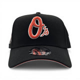 Black Baltimore Orioles Curved Brim Orange Bottom 50th Anniversary Side Patch New Era 9Forty Snapback