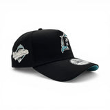 Black Florida Marlins Curved Brim Teal Bottom 1997 World Series Side Patch New Era A-Frame 9Forty Snapback