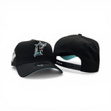 Black Florida Marlins Curved Brim Teal Bottom 1997 World Series Side Patch New Era A-Frame 9Forty Snapback