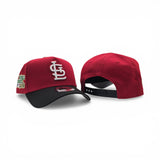 Red St. Louis Cardinals Black Curved Brim Gray Bottom 1982 World Series Side Patch New Era A-Frame 9Forty Snapback