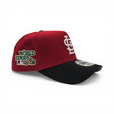 Red St. Louis Cardinals Black Curved Brim Gray Bottom 1982 World Series Side Patch New Era A-Frame 9Forty Snapback