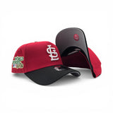Red St. Louis Cardinals Black Curved Brim Gray Bottom 1982 World Series Side Patch New Era A-Frame 9Forty Snapback