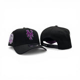 Black New York Mets Curved Brim Purple Bottom Shea Stadium Side Patch New Era 9Forty Snapback