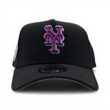 Black New York Mets Curved Brim Purple Bottom Shea Stadium Side Patch New Era 9Forty Snapback