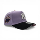 Lavender New York Yankees Black Visor Curved Brim Pink Bottom 1999 World Series Side Patch New Era 9Forty Snapback