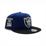 Royal Blue Las Vegas Raiders Black Visor Gray Bottom Super Bowl XI New Era 9Fifty Snapback
