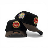 Black Chicago Cubs Brown Curved Brim Gray Bottom 1990 All Star Game New Era Curved Brim A-Frame 9Forty Snapback