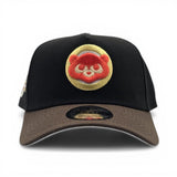 Black Chicago Cubs Brown Curved Brim Gray Bottom 1990 All Star Game New Era Curved Brim A-Frame 9Forty Snapback