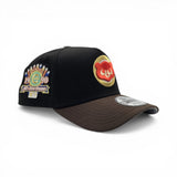 Black Chicago Cubs Brown Curved Brim Gray Bottom 1990 All Star Game New Era Curved Brim A-Frame 9Forty Snapback