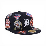 Navy Blue Detroit Tigers All Over Logo Gray Bottom 59FIFTY New Era Fitted