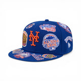 Royal Blue New York Mets All Over Logo Gray Bottom 59FIFTY New Era Fitted