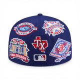 Royal Blue Texas Rangers All Over Logo Gray Bottom 59FIFTY New Era Fitted