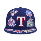 Royal Blue Texas Rangers All Over Logo Gray Bottom 59FIFTY New Era Fitted