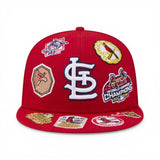 Red St Louis Cardinals All Over Logo Gray Bottom 59FIFTY New Era Fitted