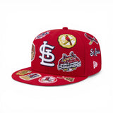 Red St Louis Cardinals All Over Logo Gray Bottom 59FIFTY New Era Fitted
