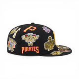 Black Pittsburgh Pirates All Over Logo Gray Bottom 59FIFTY New Era Fitted
