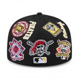 Black Pittsburgh Pirates All Over Logo Gray Bottom 59FIFTY New Era Fitted