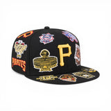 Black Pittsburgh Pirates All Over Logo Gray Bottom 59FIFTY New Era Fitted