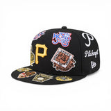 Black Pittsburgh Pirates All Over Logo Gray Bottom 59FIFTY New Era Fitted
