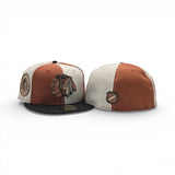 Pinwheel Rust / Off White Chicago Blackhawks Black Visor Gray Bottom 1990 All Star Game Side Patch New Era 59Fifty Fitted