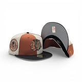 Pinwheel Rust / Off White Chicago Blackhawks Black Visor Gray Bottom 1990 All Star Game Side Patch New Era 59Fifty Fitted