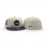 Off White Chicago Cubs Dark Gray Visor Gray Bottom 1990 All Star Game Side Patch New Era 59Fifty Fitted