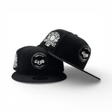 Black Chicago Cubs Gray Bottom 1990 All Star Game Side Patch New Era 59Fifty Fitted