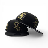 Black Chicago White Sox Gold Logo Gray Bottom 95 Years Side Patch New Era 9Fifty Snapback