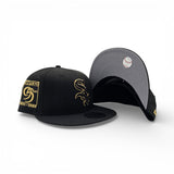 Black Chicago White Sox Gold Logo Gray Bottom 95 Years Side Patch New Era 9Fifty Snapback