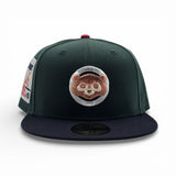 Green Chicago Cubs Navy Blue Visor Gray Bottom Be Alert Foul Balls Side Patch New Era 59Fifty Fitted