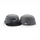 Storm Gray Arizona Diamondbacks Black Visor Icy Blue Bottom 1998 Inaugural Season Side Patch New Era 59Fifty Fitted