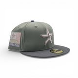 Everest Green Houston Astros Dark Gray Visor pink Bottom 2000 Inaugural Season Side Patch New Era 59Fifty Fitted