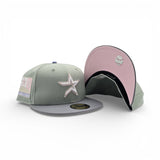 Everest Green Houston Astros Dark Gray Visor pink Bottom 2000 Inaugural Season Side Patch New Era 59Fifty Fitted