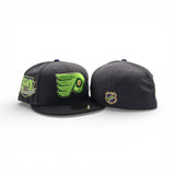 Dark Gray Philadelphia Flyers Black Visor Green Bottom 50th Anniversary Side Patch New Era 59Fifty Fitted
