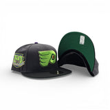 Dark Gray Philadelphia Flyers Black Visor Green Bottom 50th Anniversary Side Patch New Era 59Fifty Fitted
