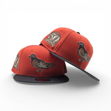 Orange Baltimore Orioles Dark Gray Visor Gray Bottom Bird Logo 50th Anniversary Side Patch New Era 9Fifty Snapback