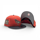 Orange Baltimore Orioles Dark Gray Visor Gray Bottom Bird Logo 50th Anniversary Side Patch New Era 9Fifty Snapback
