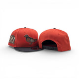 Orange Baltimore Orioles Dark Gray Visor Gray Bottom Bird Logo 50th Anniversary Side Patch New Era 9Fifty Snapback
