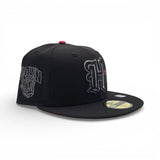 Black Houston Texans Red Bottom H-Town Skeleton Rock Hand Side Patch New Era 59Fifty Fitted