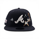 Navy Blue Atlanta Braves Pink Bottom Looney Tunes Lola Bunny 9Fifty Snapback