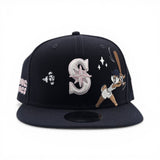 Navy Blue Seattle Mariners Pink Bottom Looney Tunes Lola Bunny 9Fifty Snapback