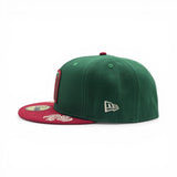 Green Mexico Latin Embroidery Red Visor Gray Bottom New Era 59Fifty Fitted