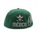 Green Mexico Latin Embroidery Red Visor Gray Bottom New Era 59Fifty Fitted