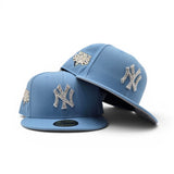 Swarovski Crystal Sky Blue New York Yankees 2009 World Series Side Patch Gray Bottom New Era 59Fifty Fitted