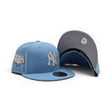 Swarovski Crystal Sky Blue New York Yankees 2009 World Series Side Patch Gray Bottom New Era 59Fifty Fitted