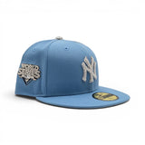 Swarovski Crystal Sky Blue New York Yankees 2009 World Series Side Patch Gray Bottom New Era 59Fifty Fitted