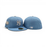 Swarovski Crystal Sky Blue New York Yankees 2009 World Series Side Patch Gray Bottom New Era 59Fifty Fitted